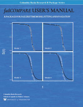 Blue failCompare User's Manual cover showing failure model graphs (Decorative)
